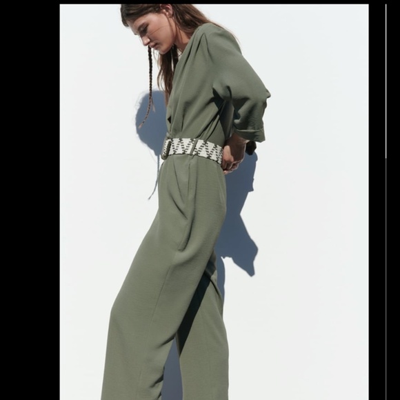 💚 Zara Long Belted Jumpsuit – Size M NWT - Picture 4 of 7